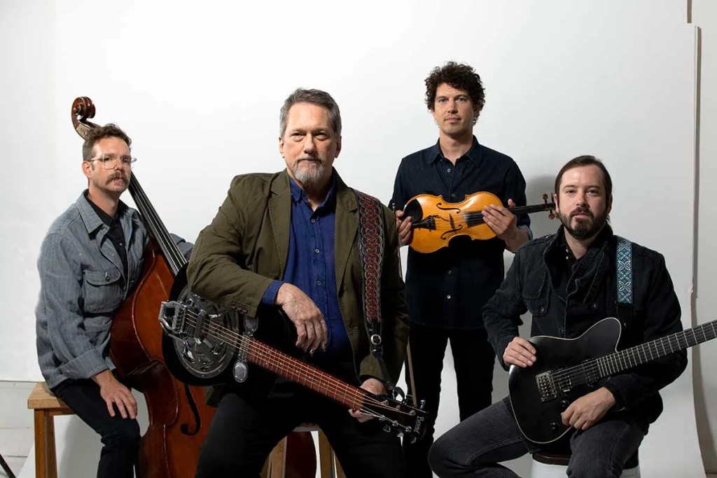 Jerry Douglas with his longtime bandmates Daniel Kimbro (bass), Christian Sedelmyer (fiddle), and Mike Seal (guitar), Photo: Patrick Sheehan